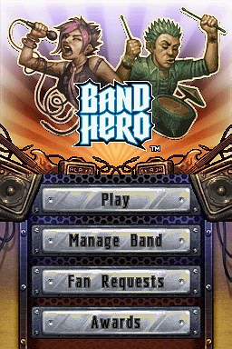 Band Hero Main Menu Interface on Drum Mode